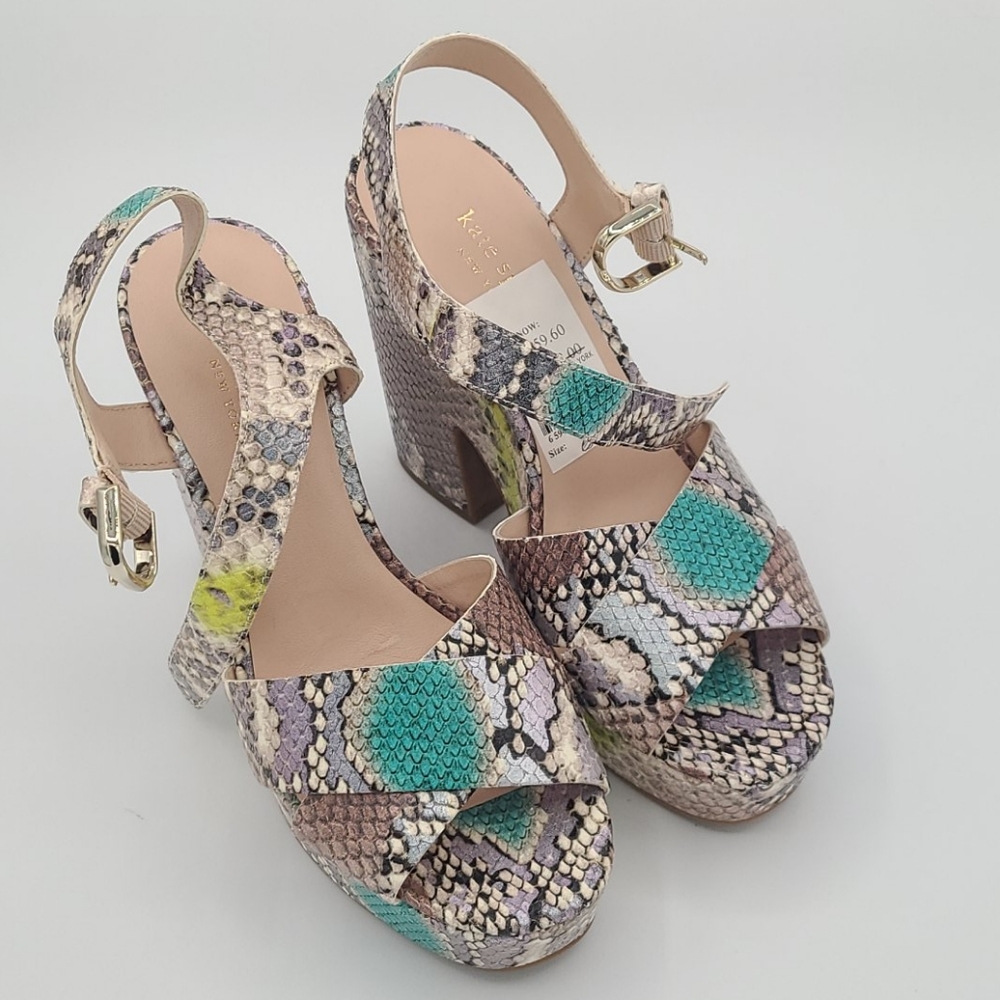 Kate Spade platform heels with ankle strap